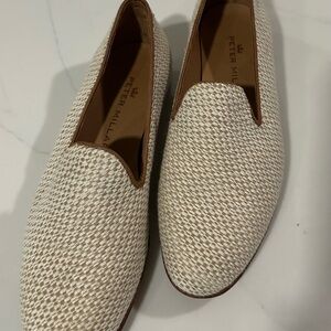 Peter Millar Women’s Cream Woven Slip-On Loafers size 6.5